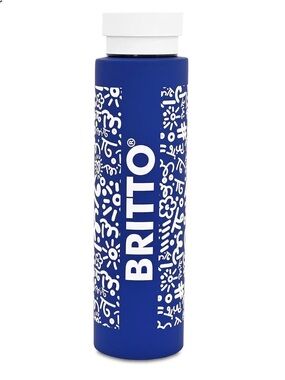BRITTO Blue Ceramic‎ Travel Mug with White Lid